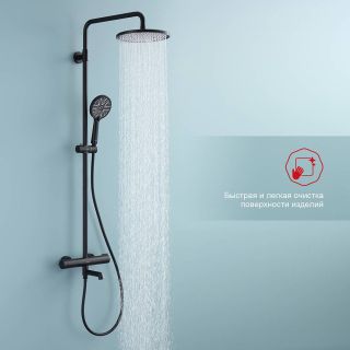 Душевая стойка Raglo R20.26.06 с термостатом чёрный